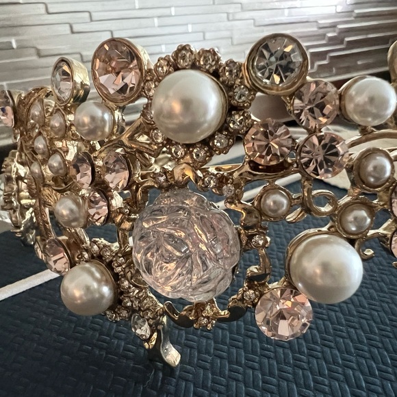 BRAND NWT PRONOVIAS GOLD BRIDAL HEADBAND - Picture 8 of 11